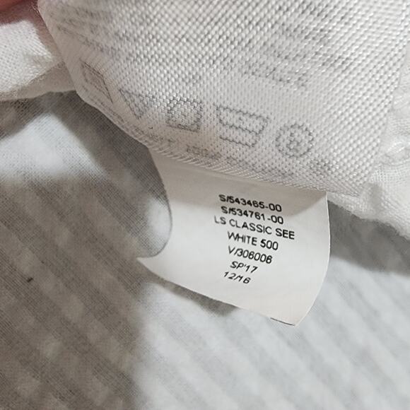 Banana Republic Factory Seersucker Classic Fit Button Up Shirt XL White - Picture 7 of 8